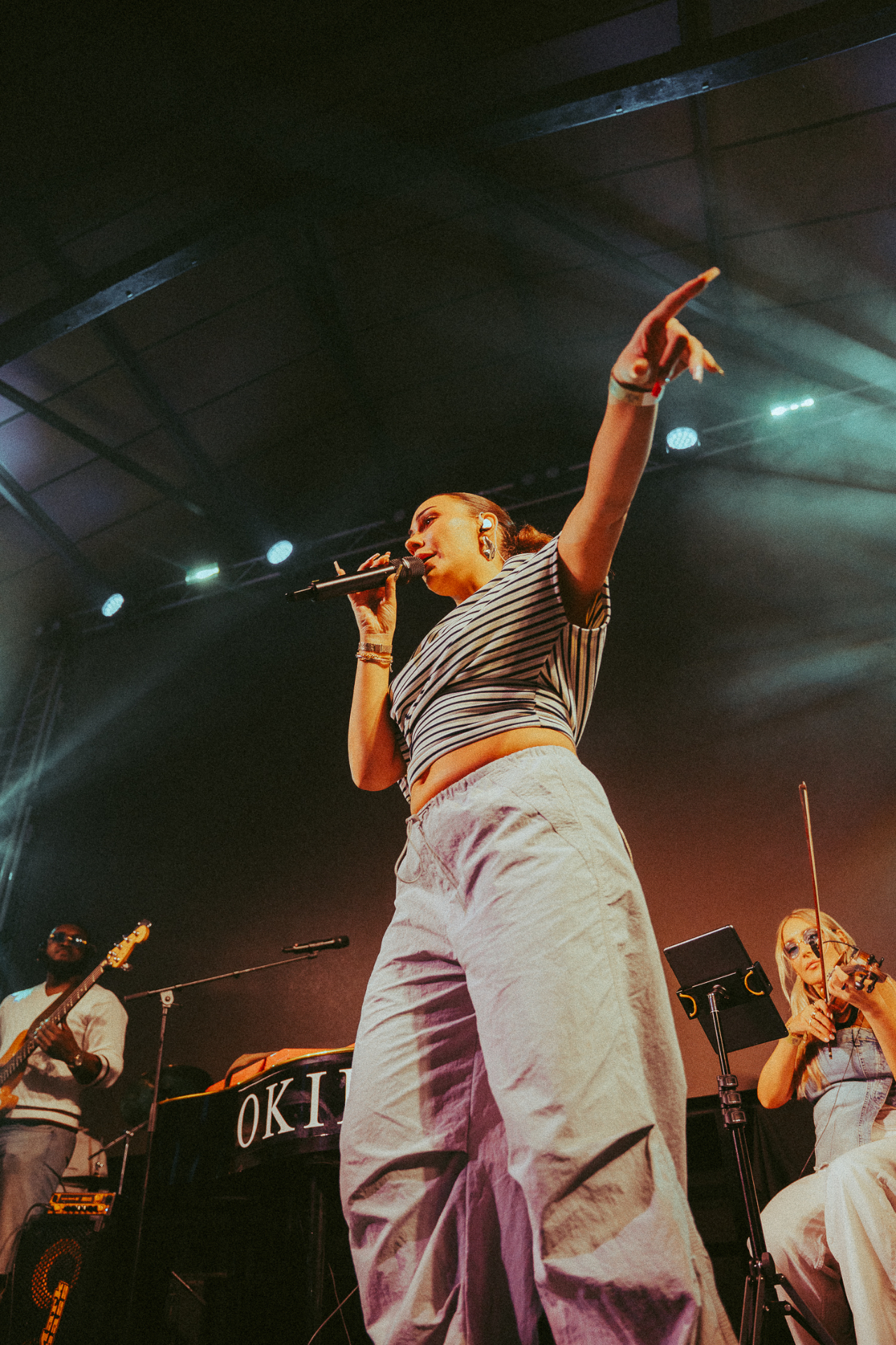 Vocalist commanding the stage